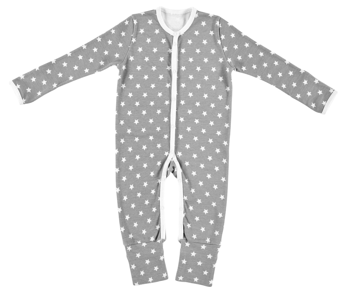 Schlafanzug mit Klappbündchen - Stars silber