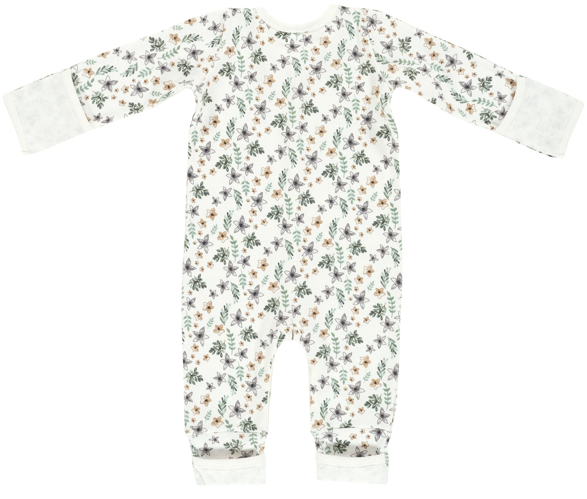 Schlafanzug mit Klappbündchen - Petit Fleurs