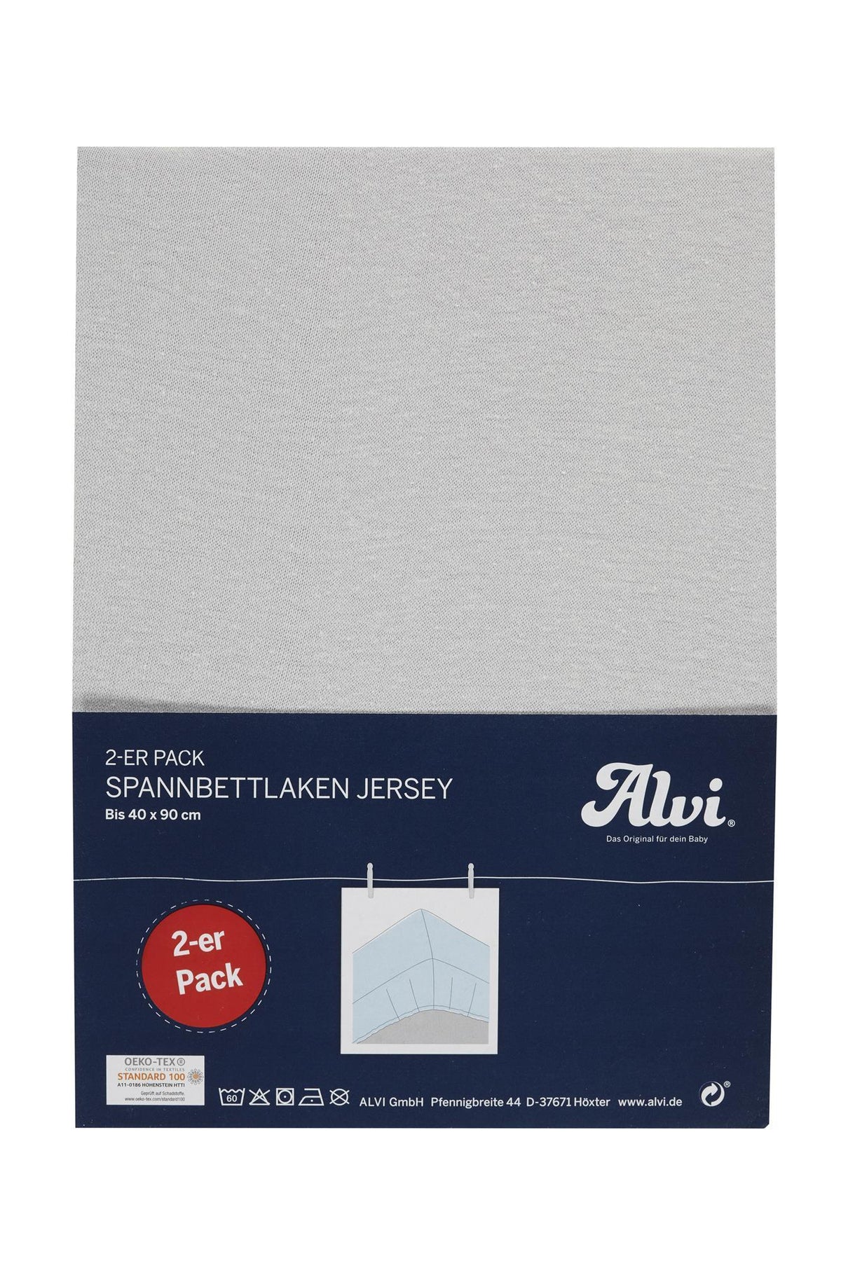 Spannlaken (2-er Pack) - Silber
