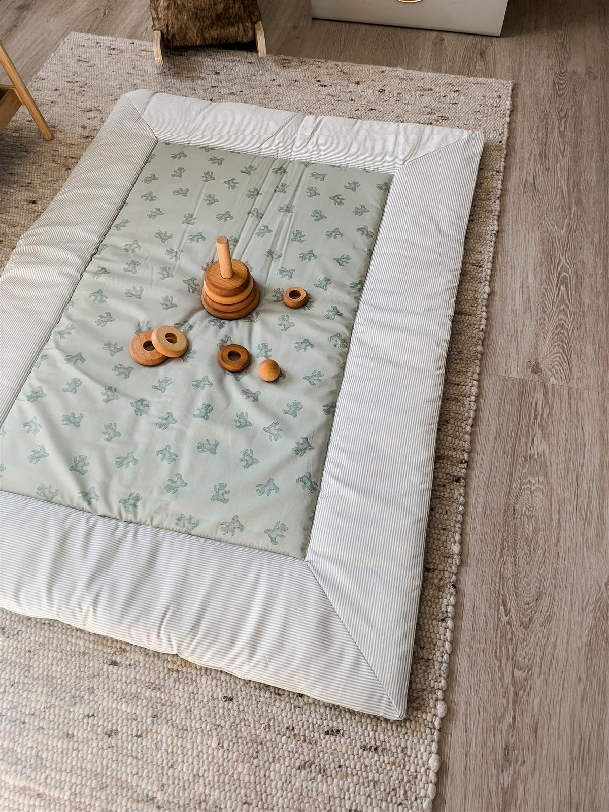 Krabbeldecke Jersey - Starfish mit Stickerei