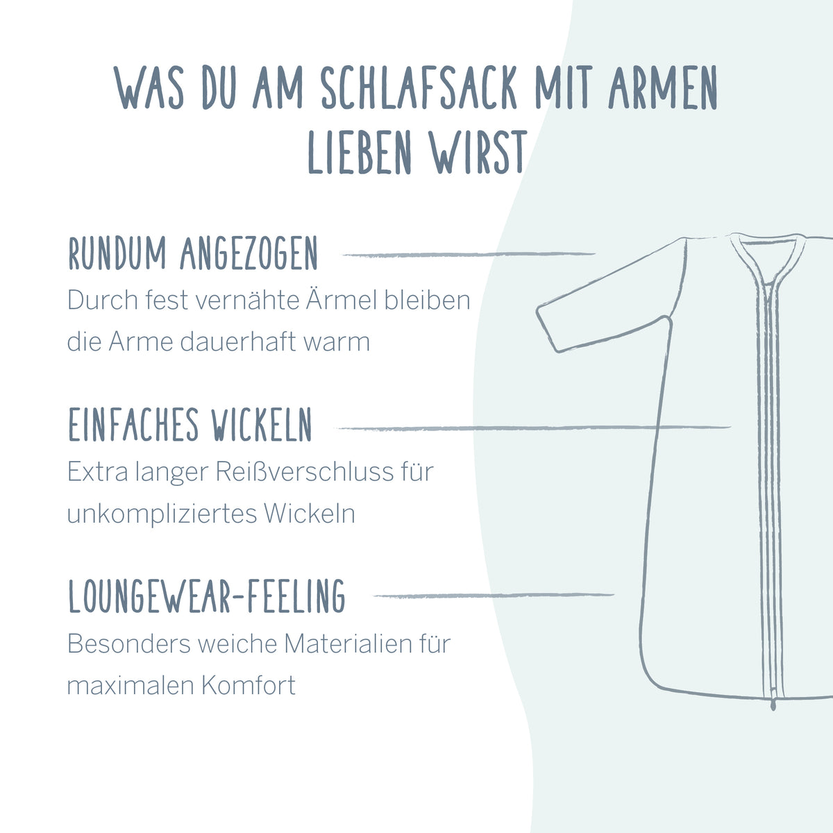 Schlafsack mit Armen - Petit Fleurs