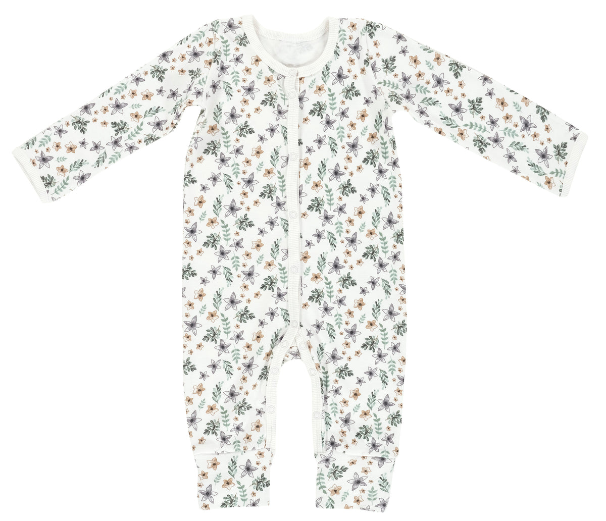 Schlafanzug mit Klappbündchen  - Petit Fleurs