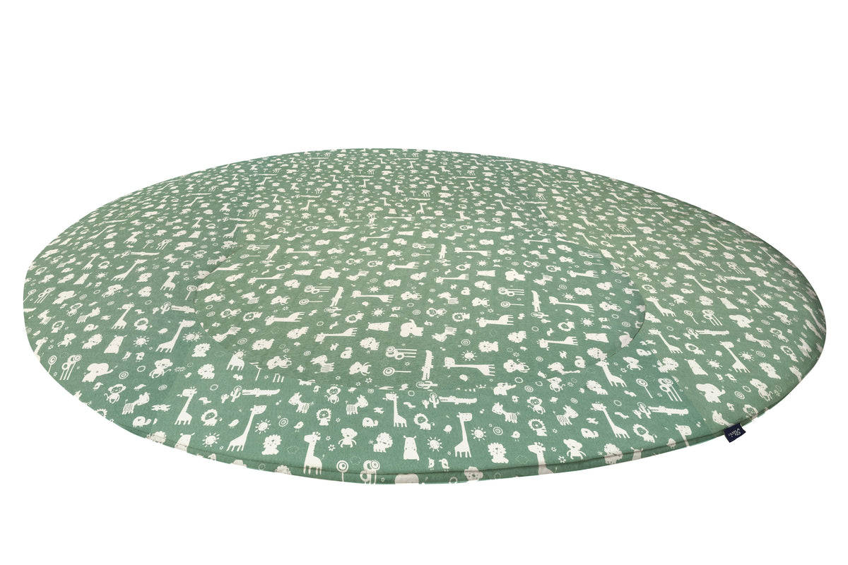 Krabbeldecke rund Jersey - Granite Animals
