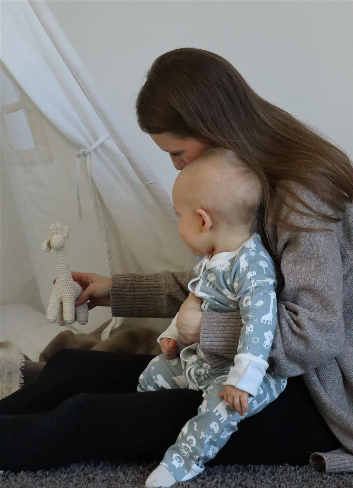 Schlafanzug mit Klappbündchen  - Zootiere